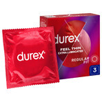 Durex Fetherlite Elite, Kondome mit mehr Gleitmittel, dünner, 3 Stück