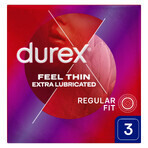 Durex Fetherlite Elite, Kondome mit mehr Gleitmittel, dünner, 3 Stück