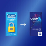 Durex Extra Safe, Kondome mit mehr Gleitmittel, verstärkt, 12 Stück