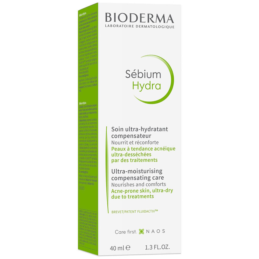 Bioderma Sebium Hydra, Feuchtigkeitspflege für fettige und zu Akne neigende Haut, 40 ml