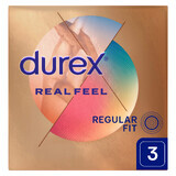 Durex Real Feel, glatte Nicht-Latex-Kondome, 3 Stück