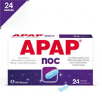 Apap Night 500 mg + 25 mg, 24 film-coated tablets