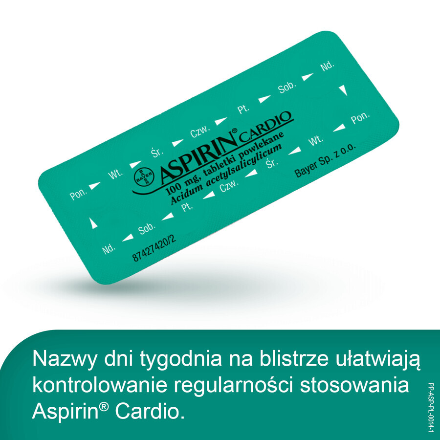 Aspirina Cardio 100 mg, 28 comprimidos recubiertos con película