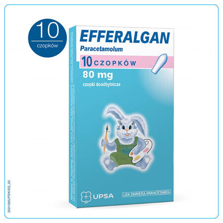 Efferalgan 80 mg, rectal suppositories, 10 pieces