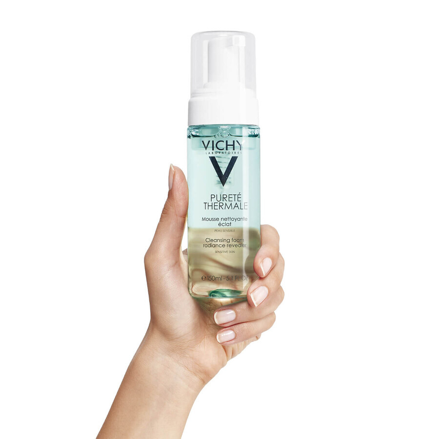 Vichy Purete Thermale, mousse nettoyante pour restaurer l'éclat de la peau, 150 ml