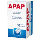 Apap 500 mg, 50 film-coated tablets