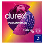 Durex Pleasuremax, gerippte Kondome mit Paspel, 3 Stück