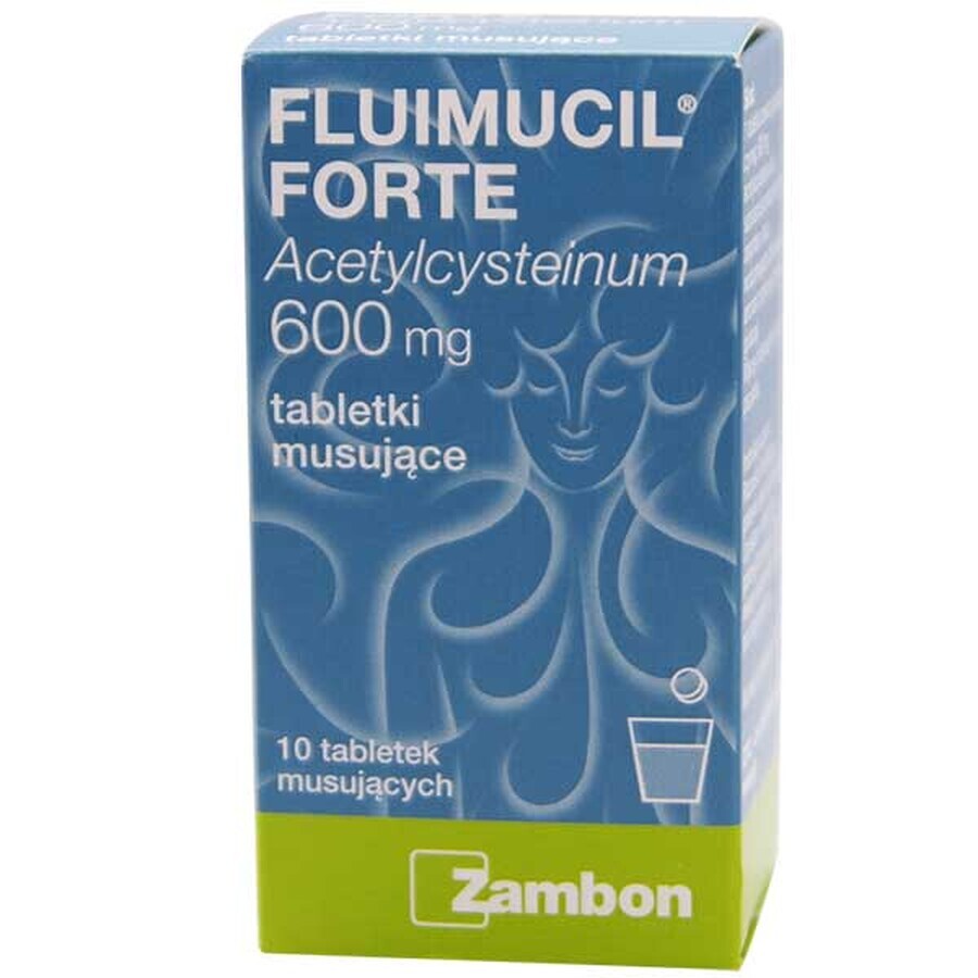 Fluimucil Forte 600 mg, 10 comprimés effervescents