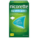 Nicorette Icy White Gum 4 mg, medicated chewing gum, 105 pieces