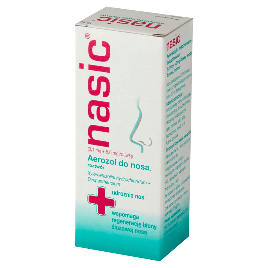 Nasic (0.1 mg + 5 mg)/dose, nasal spray, 10 ml