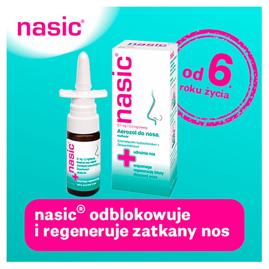 Nasic (0.1 mg + 5 mg)/dose, nasal spray, 10 ml