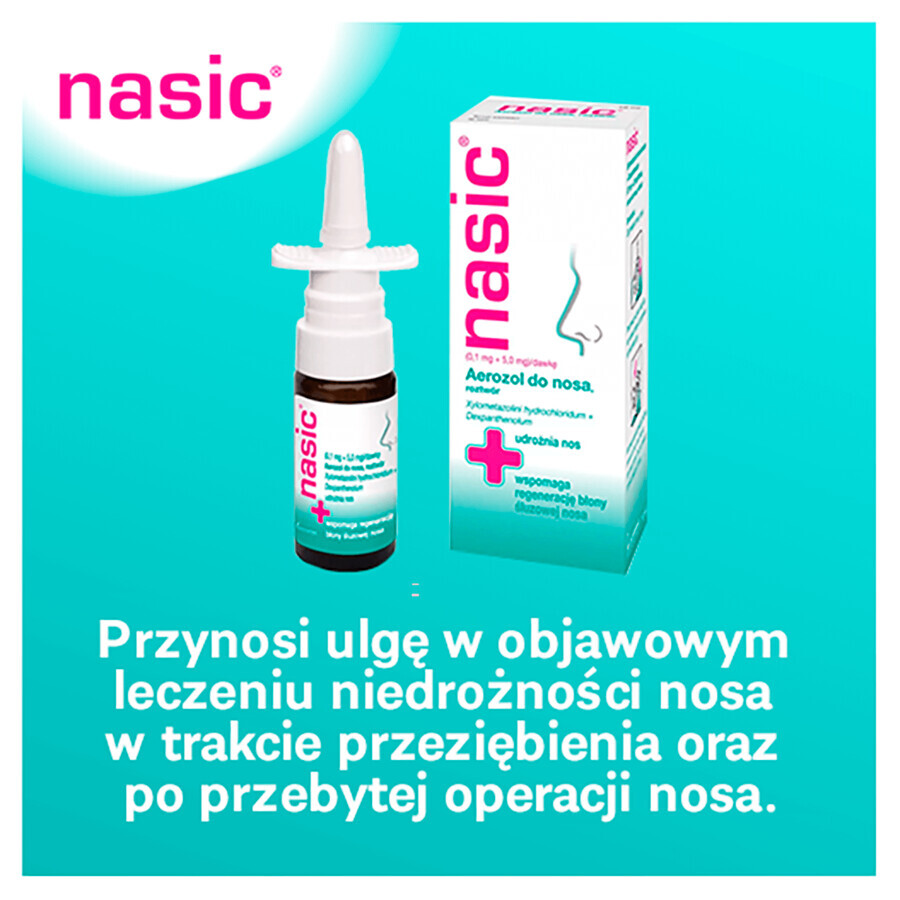 Nasic (0.1 mg + 5 mg)/dose, nasal spray, 10 ml