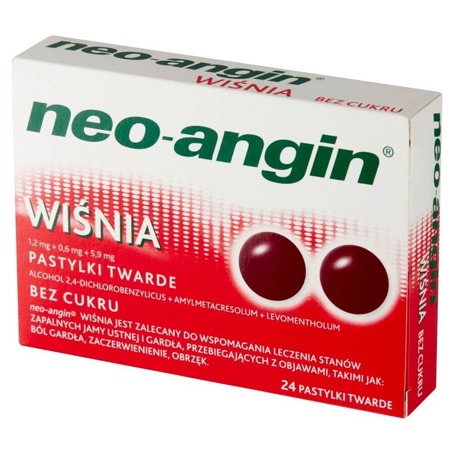 Neo-Angin Kirsche 1,2 mg + 0,6 mg + 5,9 mg, 24 harte Lutschtabletten