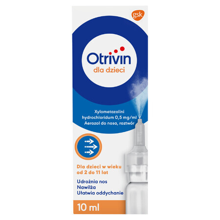 Otrivin pour enfants 0,5 mg/ml, 2 à 11 ans, spray nasal, 10 ml