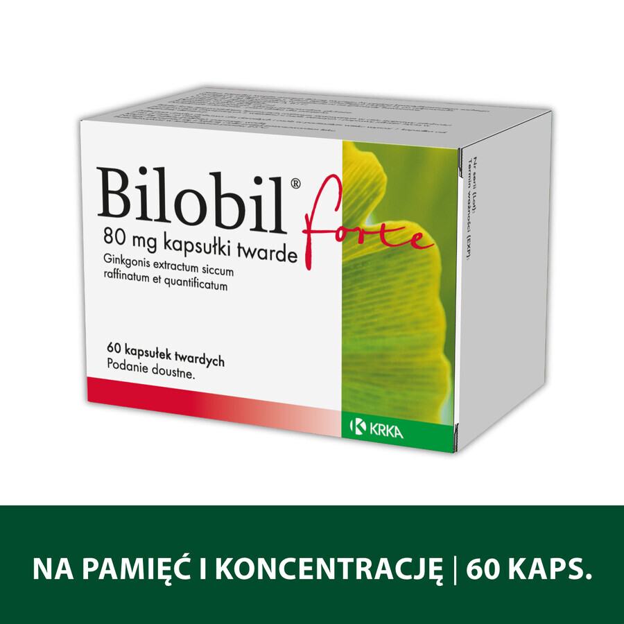 Bilobil Forte 80 mg, 60 cápsulas