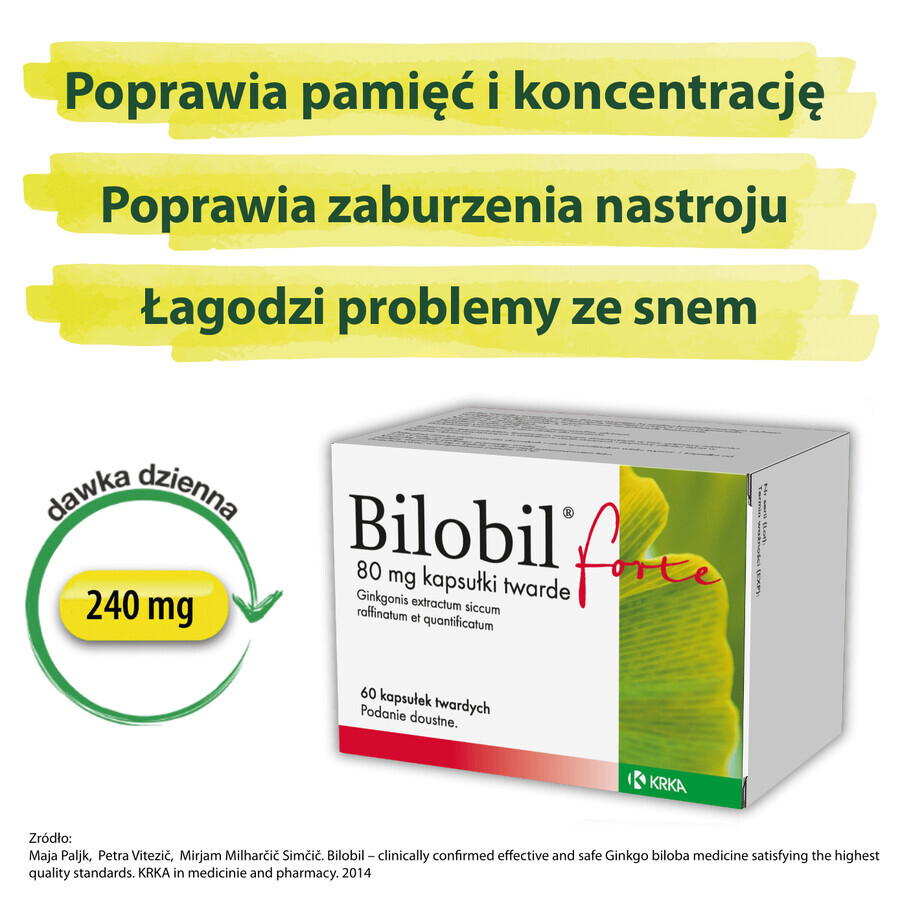 Bilobil Forte 80 mg, 60 cápsulas