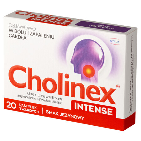 Cholinex Intense 2,5 mg + 1,2 mg, bramensmaak, 20 harde zuigtabletten