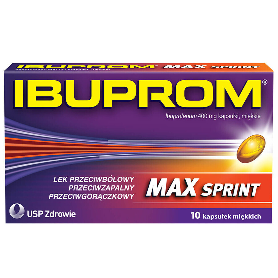 Ibuprom Max Sprint 400 mg, 10 soft capsules