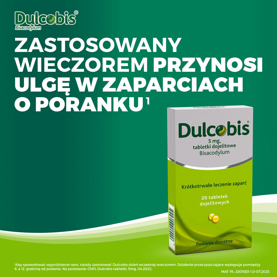 Dulcobis 5 mg, 20 Tabletten für den Magen-Darm-Trakt