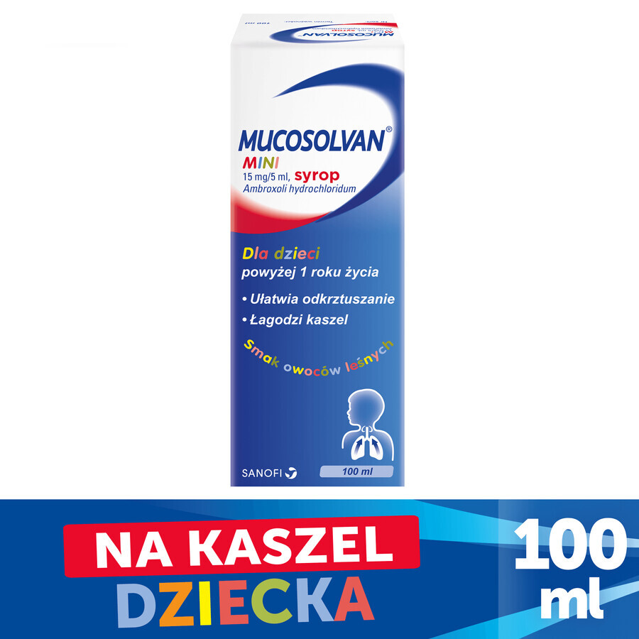 Mucosolvan Mini 15 mg/5 ml, Sirup für Kinder ab 1 Jahr, Waldfruchtgeschmack, 100 ml