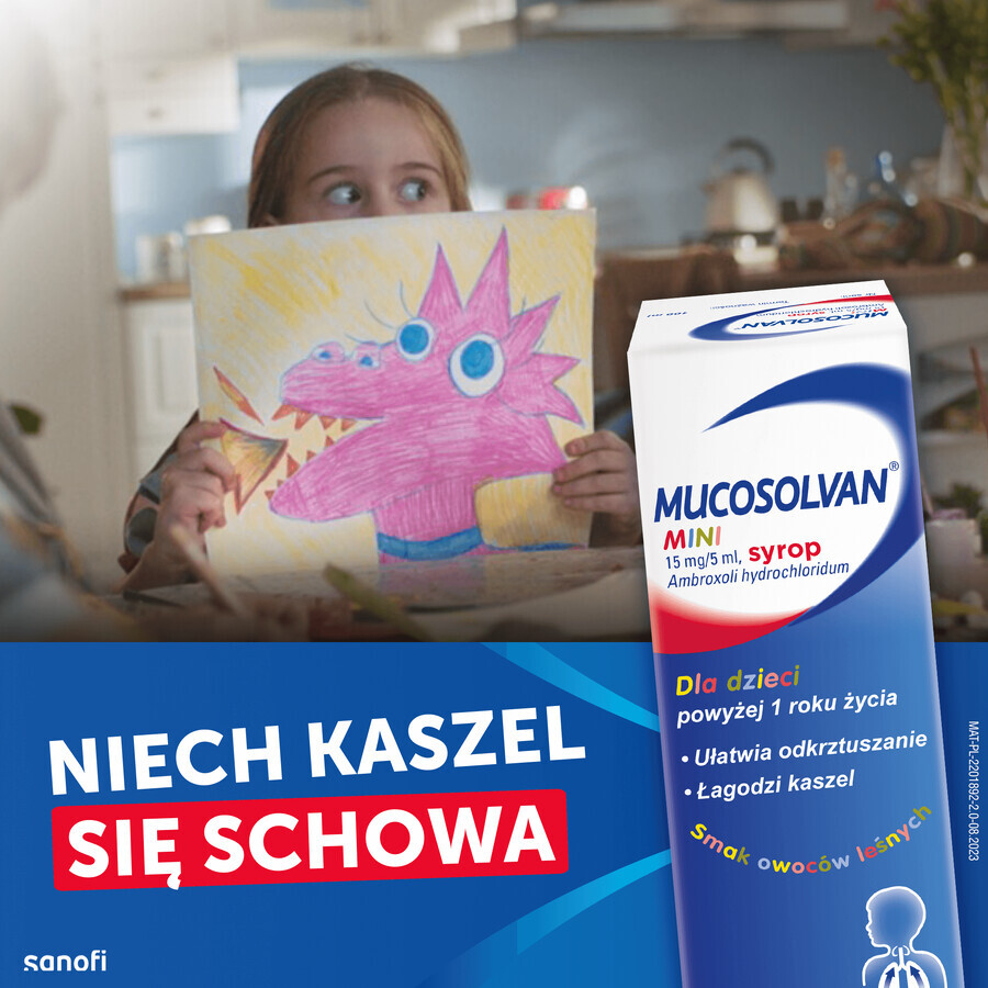 Mucosolvan Mini 15 mg/5 ml, Sirup für Kinder ab 1 Jahr, Waldfruchtgeschmack, 100 ml