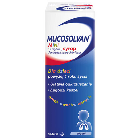 Mucosolvan Mini 15 mg/5 ml, Sirup für Kinder ab 1 Jahr, Waldfruchtgeschmack, 100 ml