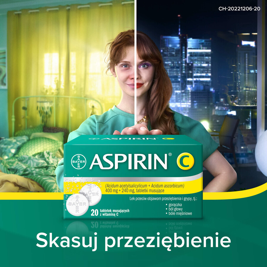 Aspirina C 400 mg + 240 mg, 10 compresse effervescenti