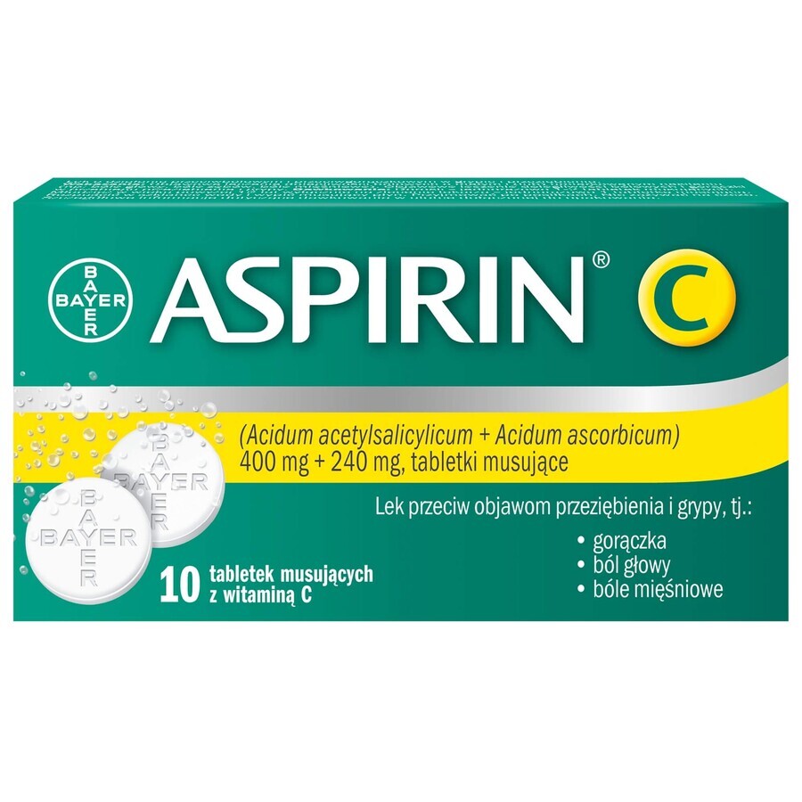 Aspirina C 400 mg + 240 mg, 10 compresse effervescenti