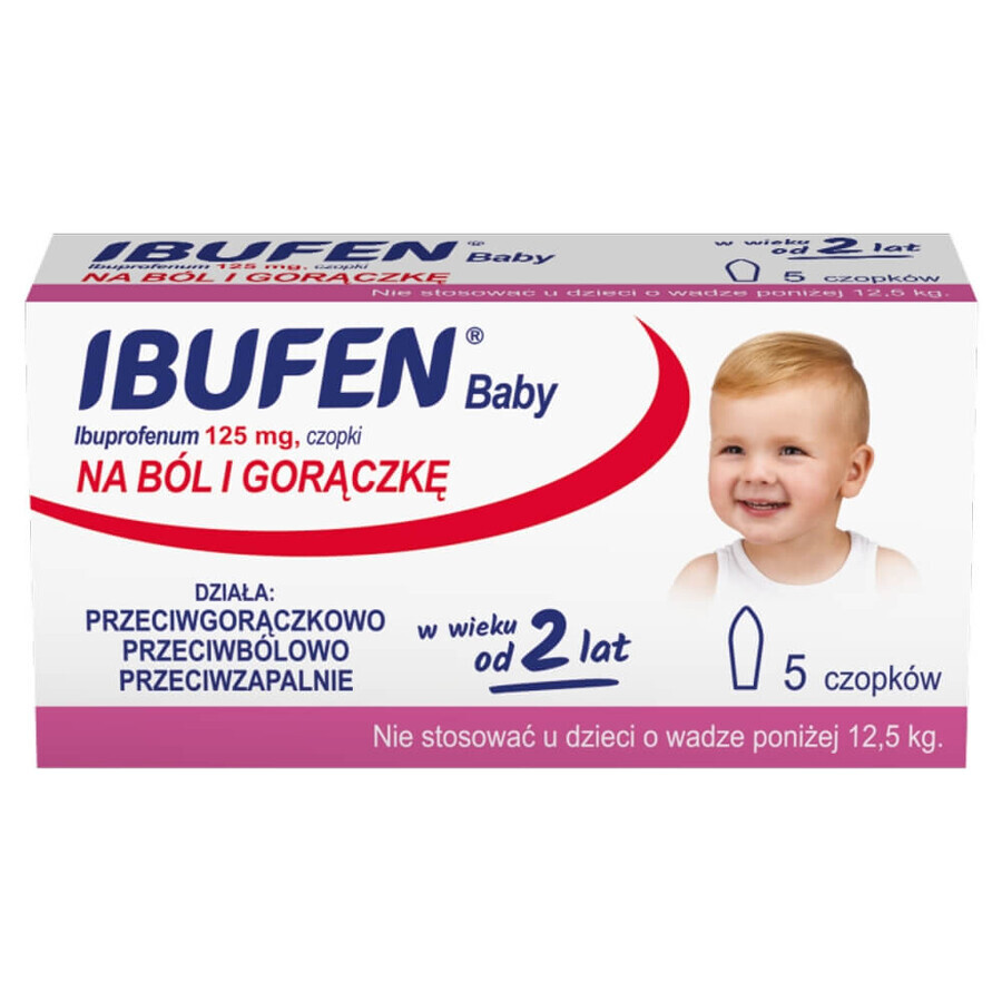 Ibufen Baby 125 mg, supositorios a partir de 2 años, 5 piezas