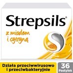 Strepsils mit Honig und Zitrone 1,2 mg + 0,6 mg, 36 harte Lutschtabletten