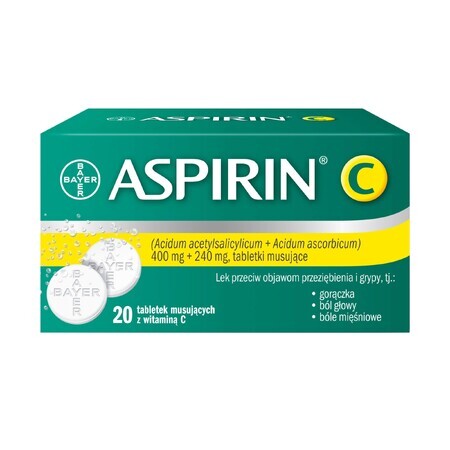 Aspirina C 400 mg + 240 mg, 20 compresse effervescenti