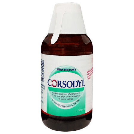 Corsodyl 0,2%, collutorio, aroma di menta, 300 ml