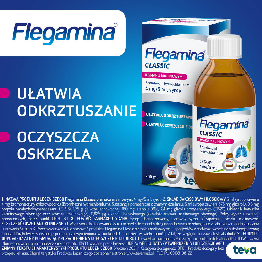 Flegamina Classic Himbeergeschmack 4 mg/ 5 ml, Sirup, 200 ml