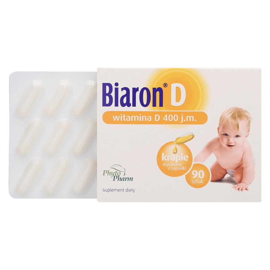 Biaron D, Vitamin D 400 IU, 90 Kapseln mit Drehverschluss