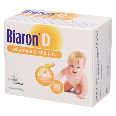 Biaron D, Vitamin D 400 IU, 90 Kapseln mit Drehverschluss