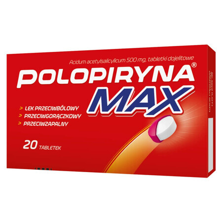 Polopiryna Max 500 mg, 20 enterale tabletten