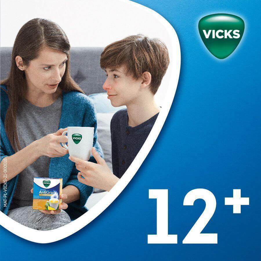 Vicks AntiGrip Complex 500 mg + 200 mg + 10 mg, Pulver zum Einnehmen, 10 Tütchen