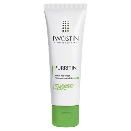 Iwostin Purritin, Nachtcreme zur Reduzierung von Unreinheiten, 40 ml