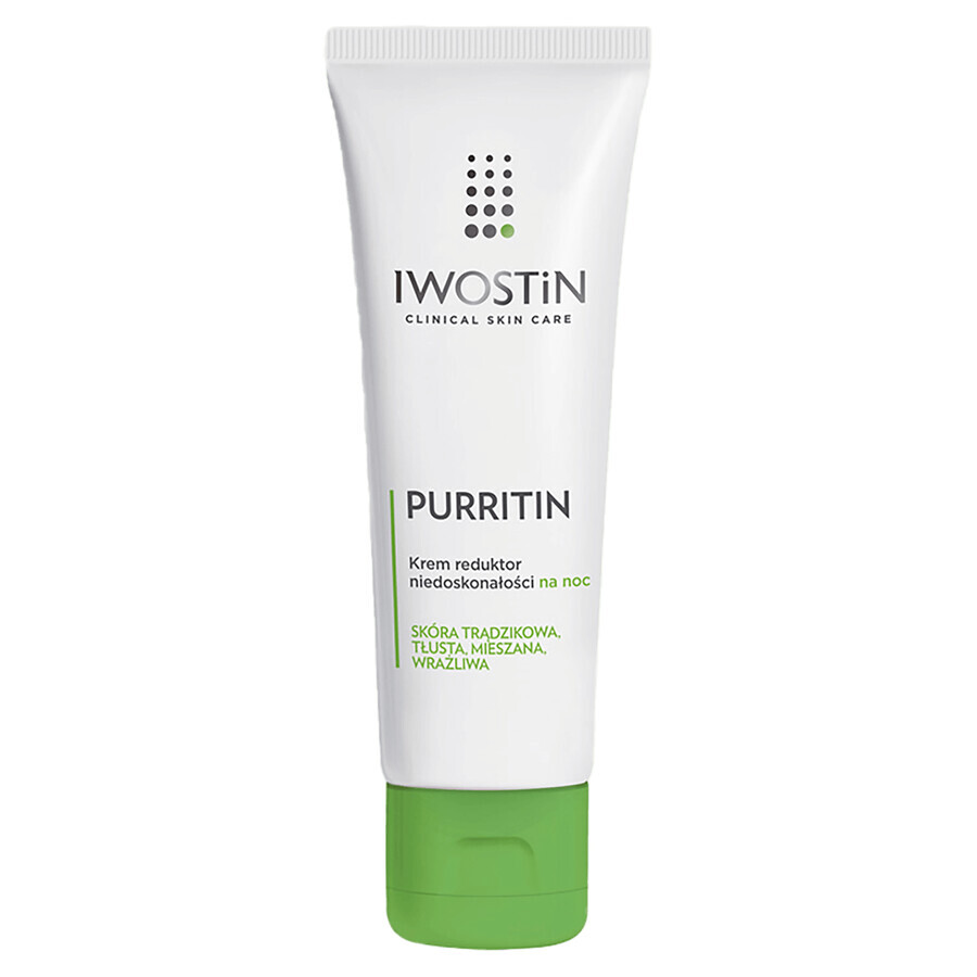 Iwostin Purritin, Nachtcreme zur Reduzierung von Unreinheiten, 40 ml