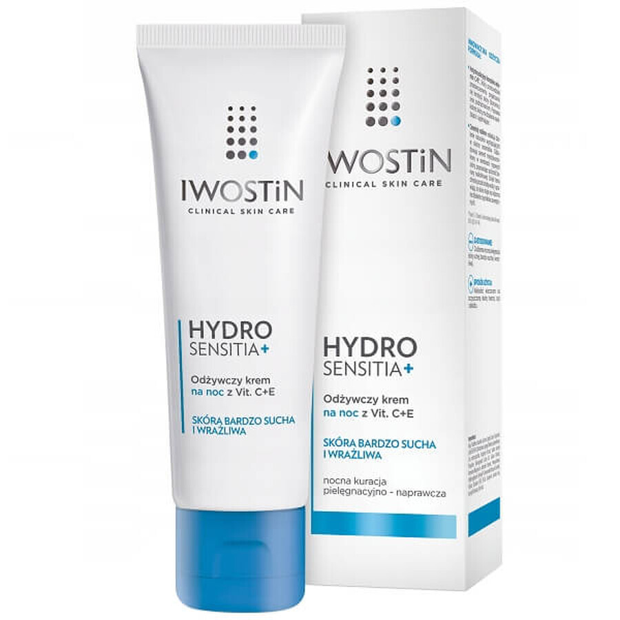 Iwostin Hydro Sensitia, cremă de noapte hrănitoare cu vitaminele C+E, 50 ml