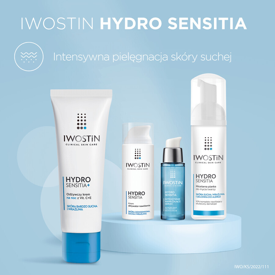 Iwostin Hydro Sensitia, cremă de noapte hrănitoare cu vitaminele C+E, 50 ml