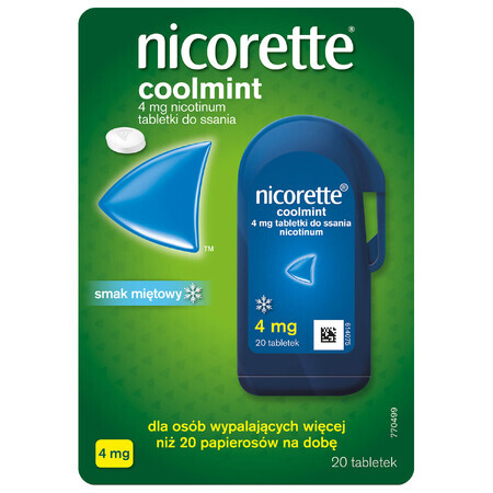 Nicorette Coolmint 4 mg, 20 tablets