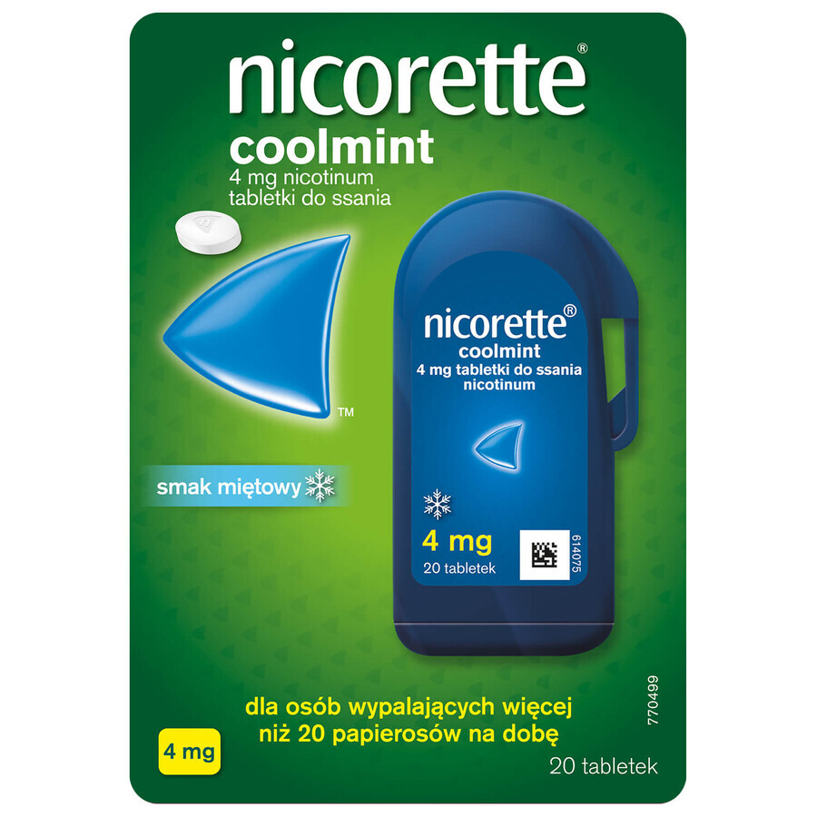 Nicorette Coolmint 4 mg, 20 tablets