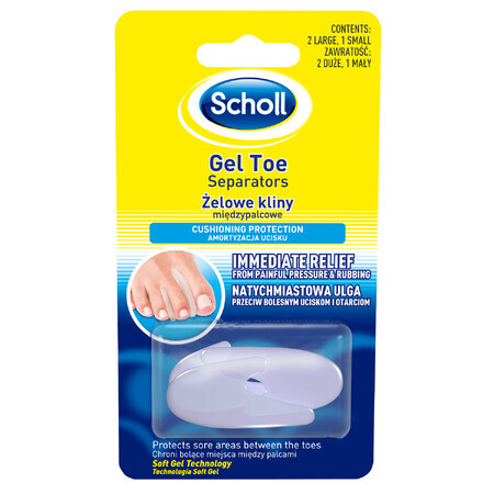 Scholl, gel interdigital wedge, mare, 2 bucăți + mic, 1 bucată