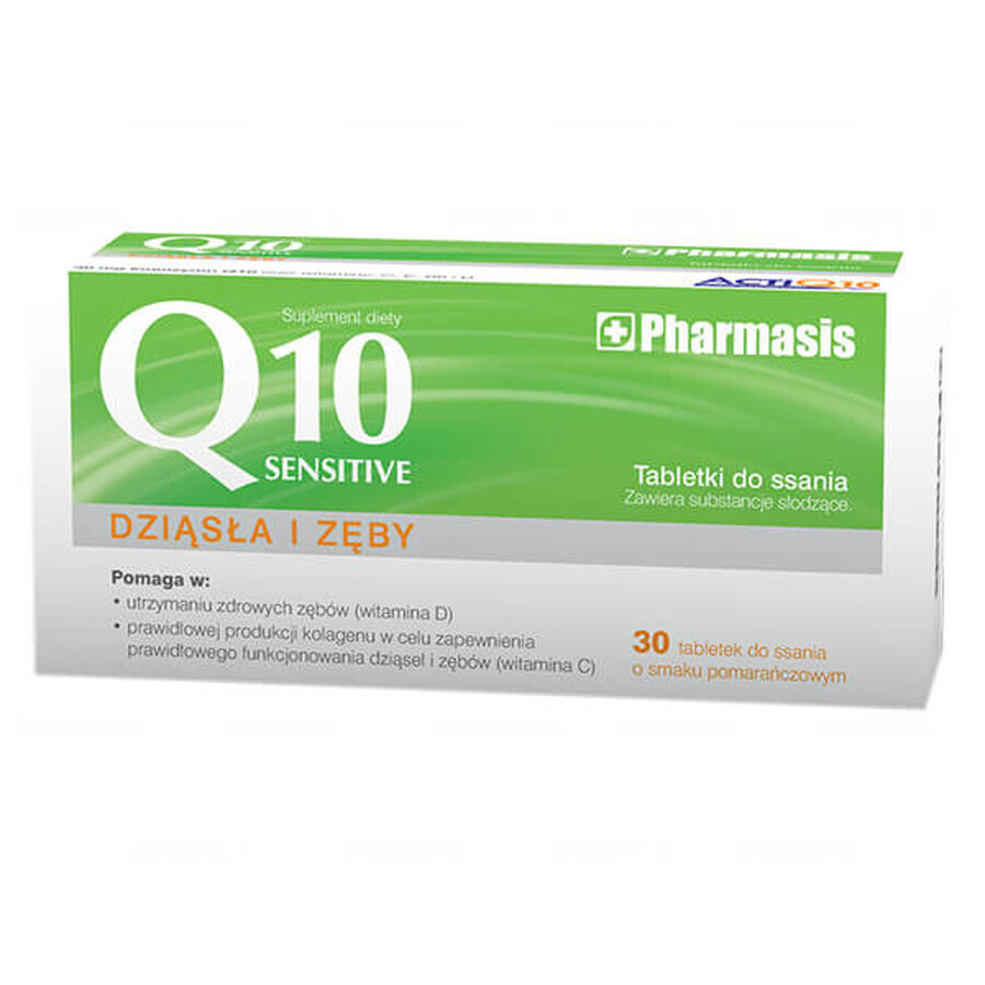 Pharmasis Q10 Sensitive, aromă de portocale, 30 pastile