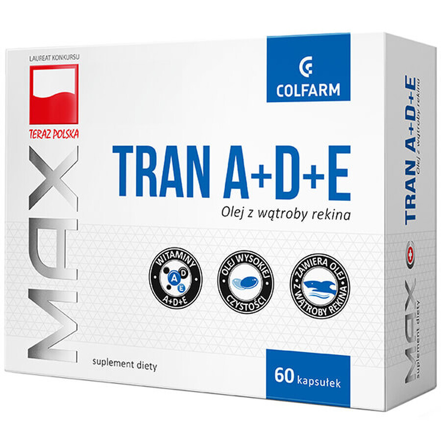 Tranium con vitamine A + D + E, 60 capsule