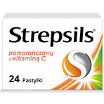 Strepsils orange mit Vitamin C 1,2 mg + 0,6 mg, 24 harte Lutschtabletten