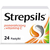 Strepsils orange mit Vitamin C 1,2 mg + 0,6 mg, 24 harte Lutschtabletten