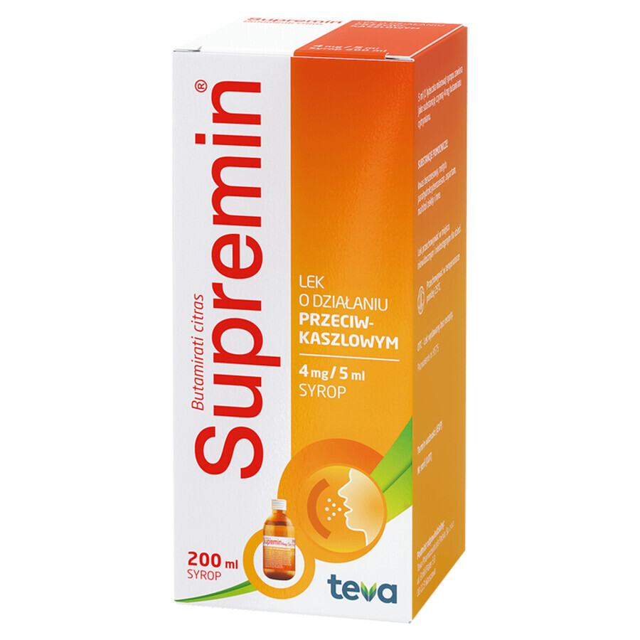 Supremin 4 mg/ 5 ml, sirop de tuse, 200 ml