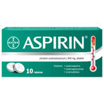 Aspirina 500 mg, 10 tabletas